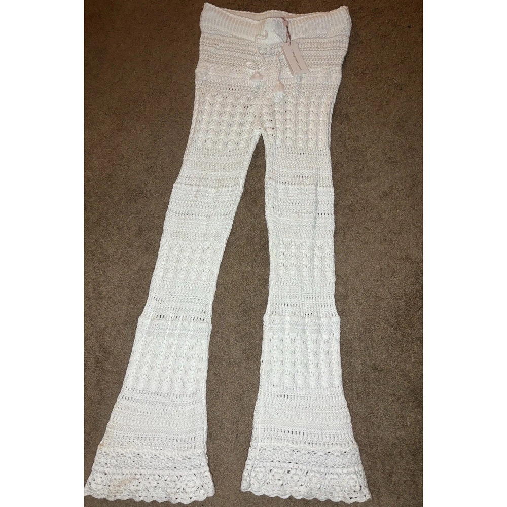 Love Shack Fancy Fosta Pants Antique White Women's Size XL NWT $495 K1655-1929